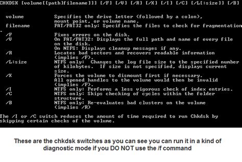 what does chkdsk f do.